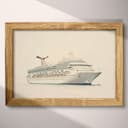 Full frame view of A scandinavian colored pencil illustration, a cruise ship