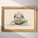 Full frame view of A cute chibi anime pastel pencil illustration, a chameleon