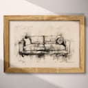 Full frame view of A scandinavian graphite sketch, a sofa