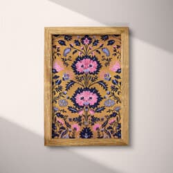 Floral Pattern Digital Download | Floral Wall Decor | Flowers Decor | Brown, Purple, Pink and Blue Print | Victorian Wall Art | Living Room Art | Housewarming Digital Download | Autumn Wall Decor | Textile