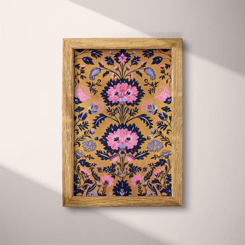 Full frame view of A victorian textile print, symmetric a floral pattern