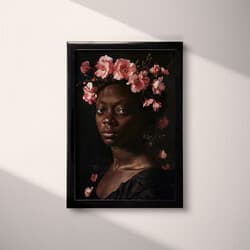 Woman Portrait Digital Download | Portrait Wall Decor | Portrait Decor | Black, Brown, Pink and White Print | Afrofuturism Wall Art | Living Room Art | LGBTQ Pride Digital Download | Mother's Day Wall Decor | Spring Decor | Oil Painting