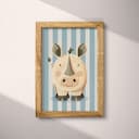 Full frame view of A cute simple illustration with simple shapes, a rhinoceros