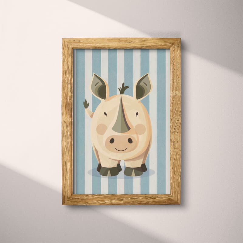 Full frame view of A cute simple illustration with simple shapes, a rhinoceros