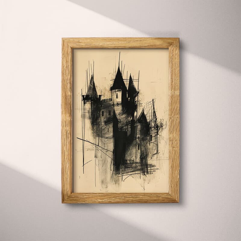 Full frame view of A vintage graphite sketch, a castle