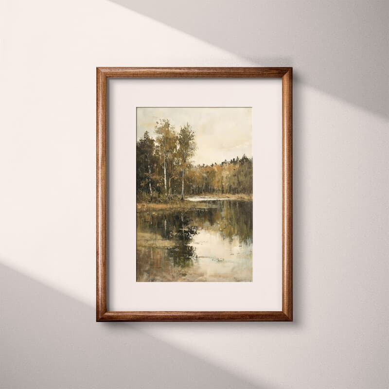 Matted frame view of A vintage oil painting, a national park