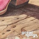 Closeup view of A southwestern pastel pencil illustration, pink cowboy boots