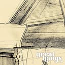 Closeup view of A vintage graphite sketch, a piano