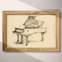 Full frame view of A vintage graphite sketch, a piano