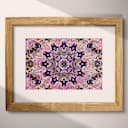 Matted frame view of A wabi sabi tapestry print, an intricate pattern