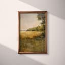 Full frame view of An impressionist oil painting, a summer landscape with an open field