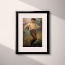 Matted frame view of An art nouveau oil painting, a man dancing