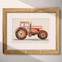 Matted frame view of A cute simple illustration with simple shapes, a tractor