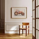 Room view with a matted frame of A cute simple illustration with simple shapes, a tractor
