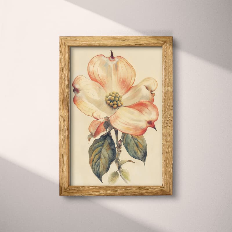 Full frame view of An art deco pastel pencil illustration, a dogwood flower