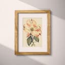 Matted frame view of An art deco pastel pencil illustration, a dogwood flower