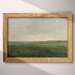 Green Field Digital Download | Landscape Wall Decor | Landscapes Decor | Gray, Green and White Print | Mid Century Wall Art | Living Room Art | Housewarming Digital Download | Autumn Wall Decor | Oil Painting