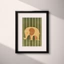 Matted frame view of A cute simple illustration with simple shapes, an elephant