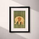 Matted frame view of A cute simple illustration with simple shapes, an elephant