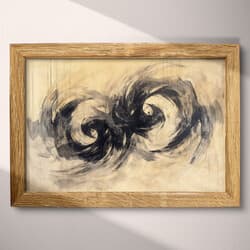 Tornado Digital Download | Natural Disasters Wall Decor | Landscapes Decor | Beige, Black, Brown and Gray Print | Japandi Wall Art | Living Room Art | Grief & Mourning Digital Download | Autumn Wall Decor | Graphite Sketch