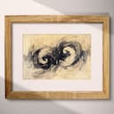 Matted frame view of A japandi graphite sketch, a tornado