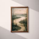 Full frame view of A vintage oil painting, a winding river