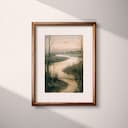 Matted frame view of A vintage oil painting, a winding river