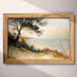 Beach Art | Nature Wall Art | Coastal Print | Beige, Black and Brown Decor | Impressionist Wall Decor | Living Room Digital Download | Housewarming Art | Summer Wall Art | Oil Painting