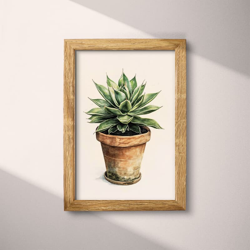 Full frame view of A botanical pastel pencil illustration, a potted plant