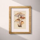 Matted frame view of An art deco pastel pencil illustration, mushrooms