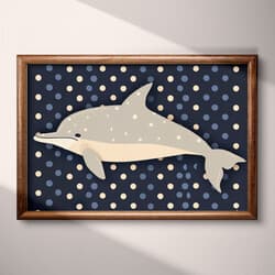 Dolphin Art | Marine Life Wall Art | Animals Print | Black, Gray, Blue and White Decor | Cute Simple Wall Decor | Kids Digital Download | Baby Shower Art | Summer Wall Art | Simple Illustration