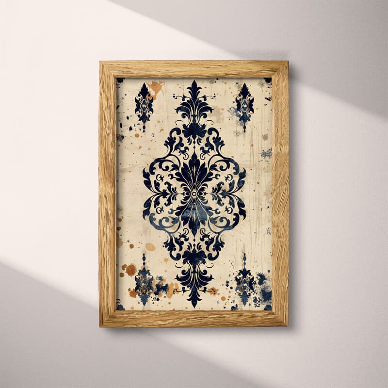 Full frame view of An art nouveau textile print, symmetric intricate pattern