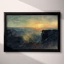 Full frame view of An impressionist oil painting, sunrise over a canyon