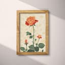 Full frame view of A cute simple illustration with simple shapes, a rose garden