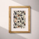 Matted frame view of An industrial textile print, architecture pattern