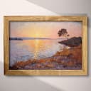 Full frame view of An impressionist oil painting, sunset on a bay