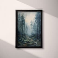 Fir Tree Art | Nature Wall Art | Landscapes Print | Black, Beige and Gray Decor | Impressionist Wall Decor | Living Room Digital Download | Housewarming Art | Christmas Wall Art | Autumn Print | Oil Painting