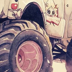 Monster Truck Digital Download | Automotive Wall Decor | Beige, Blue, Purple and Brown Decor | Chibi Print | Kids Wall Art | Back To School Art | Summer Digital Download | Pastel Pencil Illustration