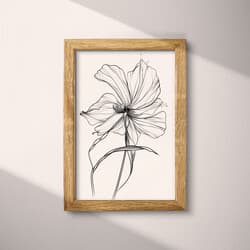 Flower Digital Download | Nature Wall Decor | Flowers Decor | White, Black and Gray Print | Minimal Wall Art | Bedroom Art | Mother's Day Digital Download | Spring Wall Decor | Pencil Sketch