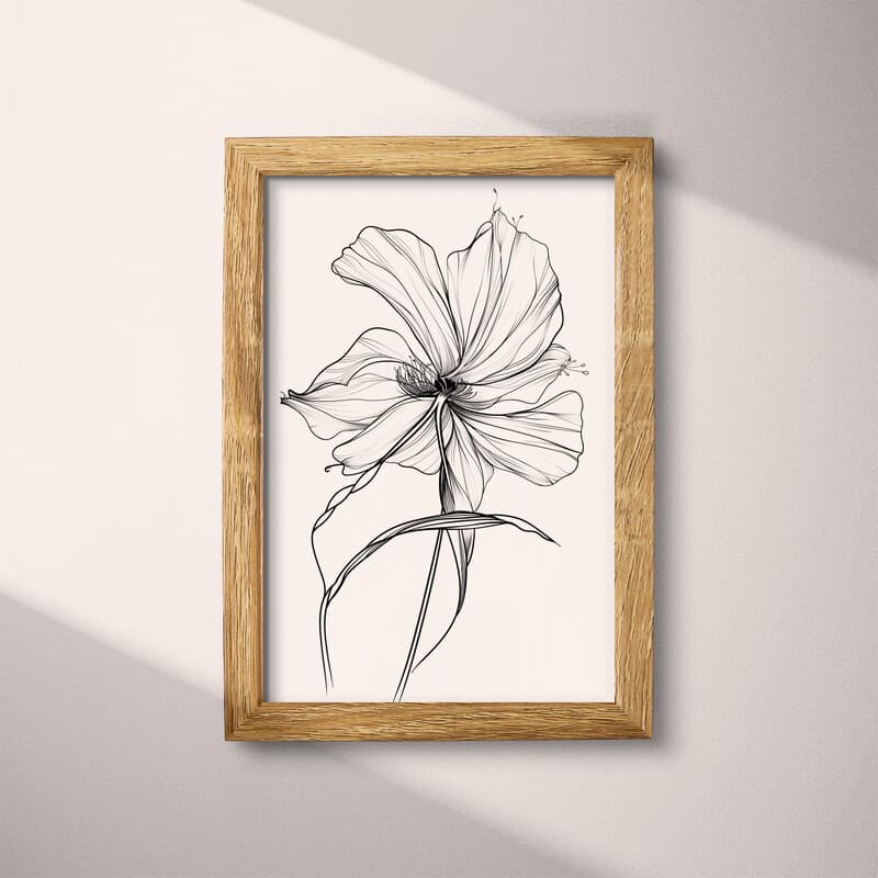 Full frame view of A minimalist pencil sketch, a flower