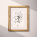 Matted frame view of A minimalist pencil sketch, a flower