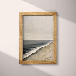 Beach Digital Download | Nature Wall Decor | Coastal Decor | Gray, Brown and Black Print | Rustic Wall Art | Living Room Art | Housewarming Digital Download | Autumn Wall Decor | Oil Painting