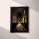 Full frame view of A baroque oil painting, inside of a church, symmetric view