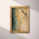 Full frame view of An abstract impressionist oil painting, aerial view of a beach and ocean