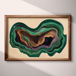 Marbling Art | Abstract Wall Art | Abstract Print | Black, Beige, Green and Brown Decor | Art Deco Wall Decor | Living Room Digital Download | Housewarming Art | Halloween Wall Art | Autumn Print | Pastel Pencil Illustration