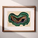 Matted frame view of An abstract art deco pastel pencil illustration, marbling