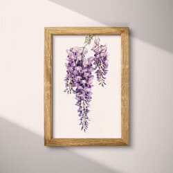 Wisteria Digital Download | Floral Wall Decor | Flowers Decor | White, Purple and Brown Print | Rustic Wall Art | Living Room Art | Housewarming Digital Download | Mother's Day Wall Decor | Spring Decor | Colored Pencil Illustration