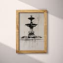 Full frame view of A wabi sabi charcoal sketch, a park fountain