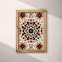 Full frame view of An art nouveau tapestry print, symmetric intricate geometric pattern