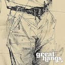Closeup view of A vintage graphite sketch, a man posing with a golf club